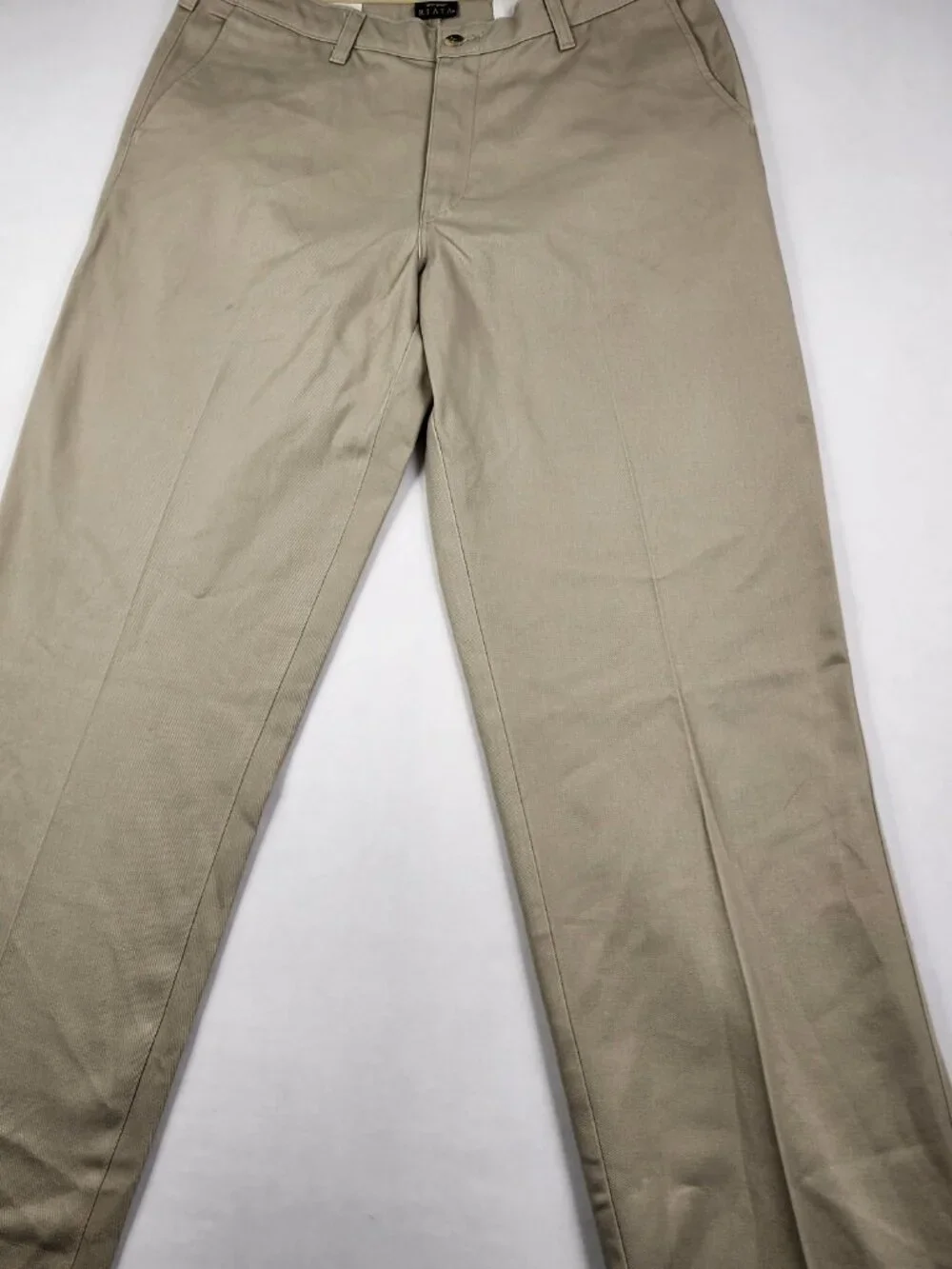 Wrangler Riata Mens 35x32 Khaki Tan 100% Cotton Western Pants 94KH Pleated Flaw